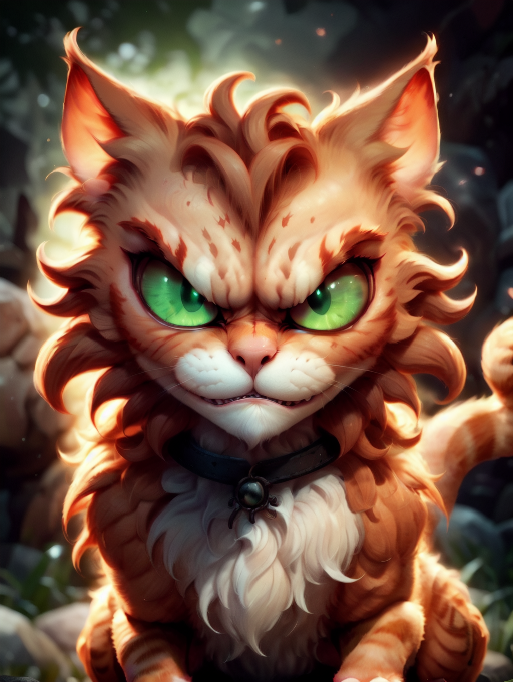 angry ginger cat green eyes portrait lora WarmCats 20231014095109.png